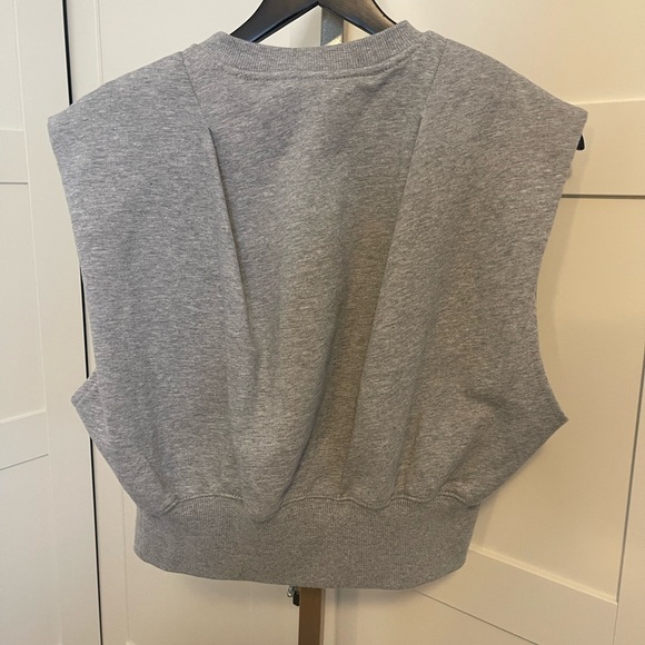 NWT 3.1 Phillip Lim Cropped Heather Gray Sweatshirt Size 10 - Picture 6 of 8